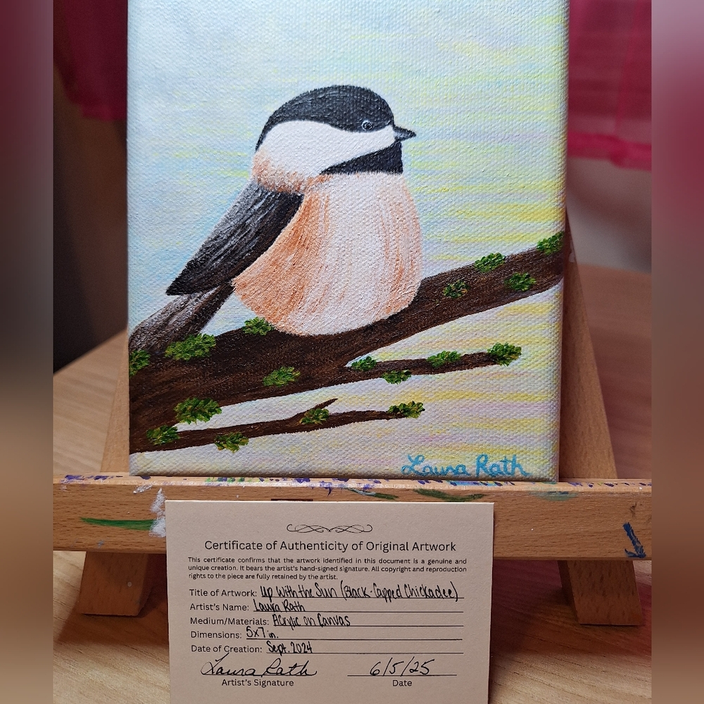Black-capped Chickadee Hand-painted Canvas